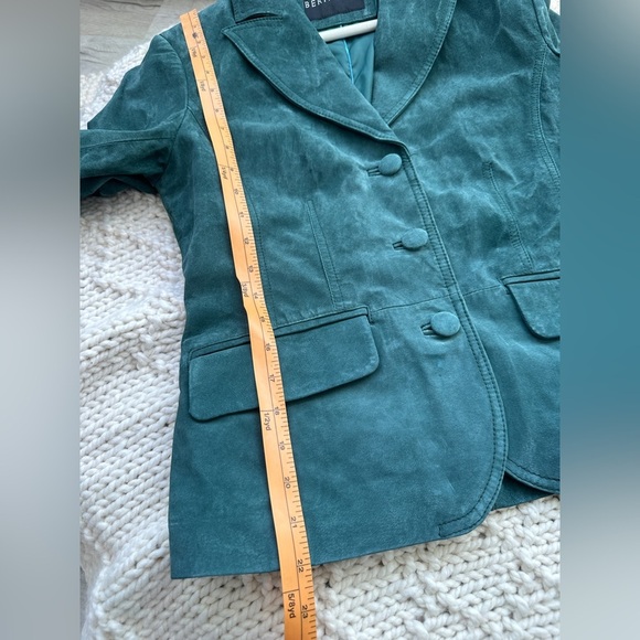 Bernardo - Genuine Leather Suede Jacket - Teal - Fitted - Size 8 - Picture 11 of 11